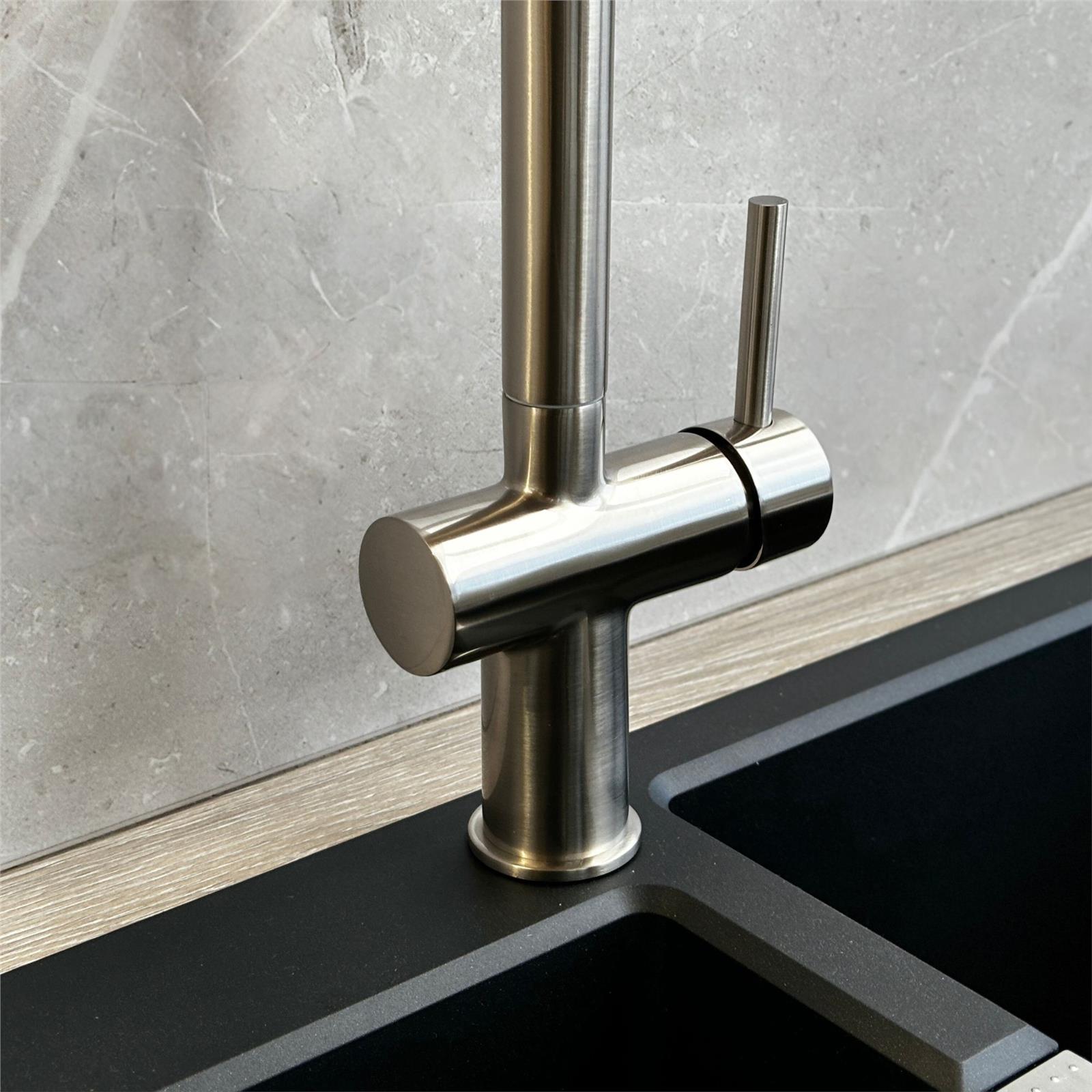 Liquida W15BN Single Lever Pull Out Spray Brushed Nickel Kitchen Mixer Tap